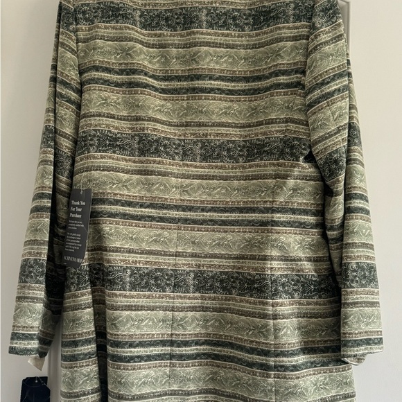 LE SUIT Women VintageGreen Striped Button Down Blazer Jacket w/Skirt-Sz 10 (NEW) - Picture 4 of 16